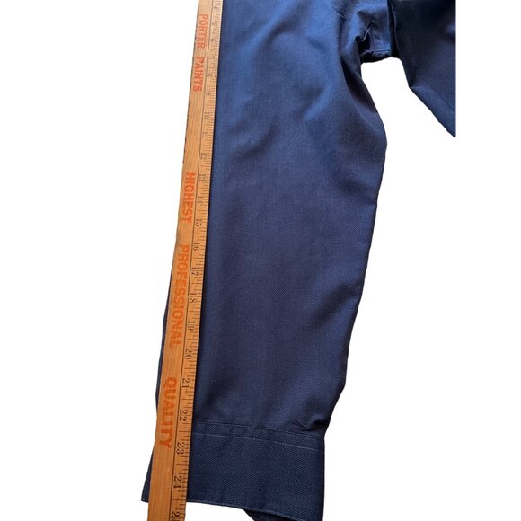 Van Heusen Navy Long Sleeve Dress Shirt Size 16‎ 1/2 34/35 Cotton Blend - Picture 8 of 9